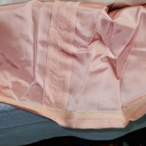 Vintage HandCrafted Pink Peach Lined Zippered Sleeveless Pleated Midi Sz S Dress - Picture 7 of 13